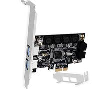 FebSmart 1 x USB 3.0 19pin header and 2 x USB-A PCIE USB 3.0 ports 5Gbps expansion card for Windows and Linux desktop PCs, built-in self-powered technology, no need for additional power supply