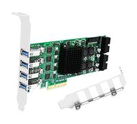 FebSmart PCIE X4 to 4 Channel 8 Port SuperSpeed 5Gbps USB 3.0 Expansion Card, 4 dedicated 5Gbps USB 3.0 Channels, 20Gbps Total Bandwidth, Built-in FebSmart Self-Powered Technology