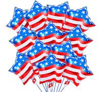 FEBSNOW 30Pcs 4th of July American Flag Balloons 18 inch Red White and Blue Star Foil Balloons for Independence Day Patriotic Veterans Party Memorial Day Birthday Decorations Supplies