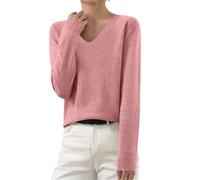 Febvon Cashmere Jumpers for Women Winter Solid Color Pullover Sweater Long Sleeve Casual Sweater Crewneck Outfits