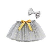 Febvon Girls Tutu Skirt Rainbow Toddler Tulle Ballet Dance Skirt for 2-8 Years,77 Gray,4 Years