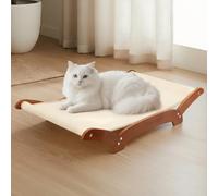 FeCaninCare Upgraded Extra-Large Cat Scratcher Bed, Scratchers Lounger for Indoor Cats, Durable & Sturdy Cat Scratch Pad with Hammock for Sleep Natural Sisal Cats Scratching Post (Cherry Wood)