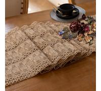 Fecialy Boho Table Runner Farmhouse Burlap Table Runners Woven Macrame Table Cover Brown Jute Table Runner for Home Decor Kitchen Kitchen Table Decor,30 x 173cm
