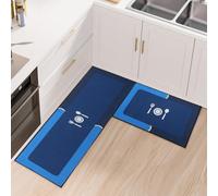 Fecialy Kitchen Rug Set 2 Piece Non Slip and Anti Fatigue Kitchen Mat, Thickened Silicone Backing Floor Mats Washable Mats and Rugs for kitchen, 40x60cm + 40x120cm