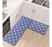 Fecialy Kitchen Rug Sets, 2 Piece Non Slip Kitchen Mats and Rugs Runner Set Thickened Silicone Backing Absorbable Washable Floor Mats,40x60cm + 40x120cm