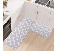 Fecialy Kitchen Rug Sets, 2 Piece Non Slip Kitchen Mats and Rugs Runner Set Thickened Silicone Backing Absorbable Washable Floor Mats,43x75cm+43x120cm