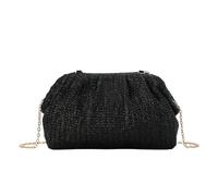 Fecialy Straw Clutch Purse for Women Summer Beach Bag Dumpling Clutch Straw Crossbody Bag Beach Woven Rattan Bag