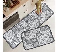 Fecialy Vintage Non-slip Durable Rugs 2-pack, Washable Runner for Kitchen, Bathroom, Living Room, Hallway, 40x60+40x120cm