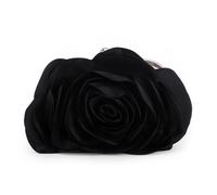 Fecialy Women Evening Bag Floral Satin Clutch Purses with Chain Rose Pattern Purse Party Prom Handbags