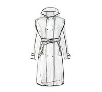 Fecialy Women Transparent Raincoat Eva Waterproof Hooded Clear Raincoat Poncho with Belt, Black, X-Large