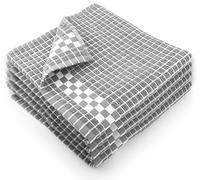 Fecido Classic Dark Kitchen Tea Towels - Absorbent 100% Cotton Long Lasting Durability European Made Tea Towels - Set of 4, Silver Gray