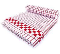 Fecido Classic Kitchen Tea Towels - Heavy Duty - Super Absorbent - 100% Cotton - Professional Grade Dish Cloths - European Made Tea Towels - Set of Two, Red