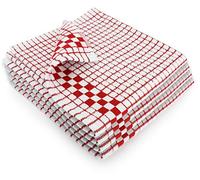 Fecido Classic Kitchen Tea Towels with Hanging Loop - Set of 4, Red