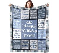Fecifte Happy Birthday Gifts Blanket for Women Men 50"x60" - Birthday Decorations Presents - Personalised Flanell Birthday Blanket Gifts for Women Men Wife Sister
