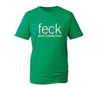 FECK Irish Connection T-Shirt - Funny t Shirt Ireland St Patricks Day Parody fcu Unisex Kids Adult tee top(Kelly Green, 4XL)
