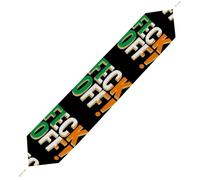 Feck Off Irish Sayings Plush Table Runner Boho Country Farmhouse Kitchen Dining Table Decoration 178*33cm