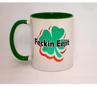Feckin Eejit Ceramic Mug Great Funny Rude Ireland Slang Irish Green Gift