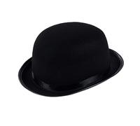 Feclmiyt 1920s Clown Hat For Women Men Vintage Classic Wool Turned Brim Cloche Hat Derby Bowler Hat Retro Church Cosplay Party Costume (A-1, 32cm*30cm*10cm)