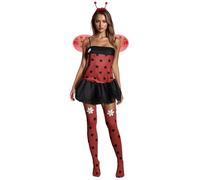 Feclmiyt Halloween Ladybug Costume For Women Halloween Bee Costume Polka Dot Ladybug Dress Headband Leg Warmers Set Fancy Lady Bug Outfit (I-01, S)