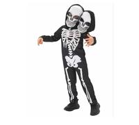 Feclmiyt Halloween Skeleton Cosplay Costume For Kids Two Headed Ghost Ghoul Grim Reaper Reaper Demon Scary Boys Costumes Cosplay (A-01, S)