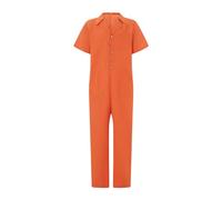 Feclmiyt Orange Prisoner Jumpsuit Letter Print Prison Escaped Inmate Jailbird Coverall Halloween Jail Costume Adults Jail Criminal Outfit (A-01 Men, L)