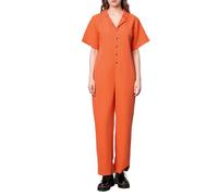 Feclmiyt Orange Prisoner Jumpsuit Letter Print Prison Escaped Inmate Jailbird Coverall Halloween Jail Costume Adults Jail Criminal Outfit (A-01Women, L)