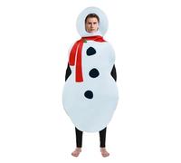 Feclmiyt Women Men Halloween Snowman Costume Y2K Adults Snowman Outfit Christmas Cute Cosplay Clothes Stage Holiday Party (White Adult, M)