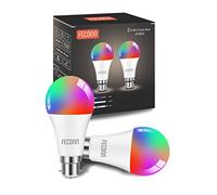 FECONN Zigbee Smart Bulb Bayonet, Compatible with Hue*, Alexa & Google (Hub Required), ConBee, 10W=60W, Dimmable LED B22 Smart Lights, RGBCW, 2 Pack
