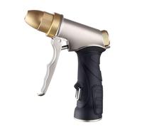 FECOVANTI Garden Hose Nozzle 100% Heavy Duty Metal Hose Spray Nozzle with 4 Patterns for Garden Watering, Cars Washing and Dogs Showering-Full Brass Nozzle & ABS Non-slip