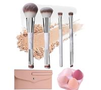 FECOVANTI Makeup Brushes 4PCS Duo End Foundation Eyeshadow Powder Eyebrows Professional Makeup Brush Set