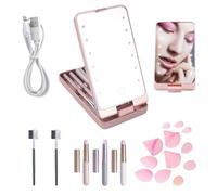 FECOVANTI Travel Makeup Brush Set Foundation Eyeshadow Blush Makeup Brushes with LED Light