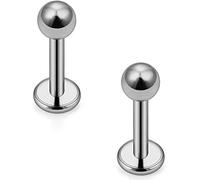 FECTAS 2pcs Titanium 16G Tragus Cartilage Helix Bar Lip Labret Medusa Rings Studs Piercing 6/8/10/12mm