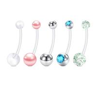 FECTAS Pregnancy Belly Bar Plastic Dangly Maternity Belly Button Piercing Jewellery 18mm