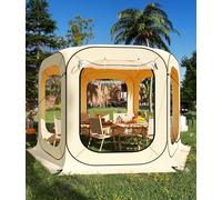 Fectiontool Pop Up Canopy 12x12ft, Bubble Screen Tent with Windows