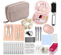 Fecuheko Wedding Emergency Kit for Bride, Bridal Emergency Kit with Makeup Bag, 26 in 1 Wedding Essential Items for Bride Daily Use Team Bride(Khaki)