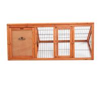 46" Wooden Triangle Rabbit Hutch - Outdoor Small Animal Shelter, Secure Design