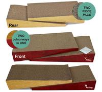 FED 67100 Sloping Cat Scratcher: Eco-friendly Wood-Effect Corrugated Cardboard Sofa with Free Catnip (52x26x12.5cm)