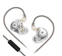 FEDAI KZ EDX Pro in Ear Headphones, KZ IEM Earphones Dual DD HiFi Stereo Sound Stage in Ear Monitor Earphones Wired Noise Cancelling Gaming Earbuds for Musicians Singer Audiophiles (Clear, with Mic)