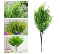 FEDBNET Plastic Green 7 Stems Artificial Asparagus Fern Bush Plants - Plastic Greenery Artificial Plants Light Green Leaf Foliage Green Plant Decoration for Home and Office