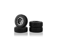 FEDCO FCX24 Wheels and Tires 1.0 Beadlock Wheels 50MM Soft Sticky Tires with Brass Counterweight Ring for Axial SCX24 FMS FCX24M FCX24 Upgrades 1/24 RC Crawler
