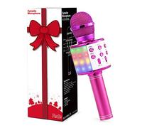 Fede Microphone for Kids Adults, Wireless Bluetooth Microphone with Flashing Colorful LED Lights Portable Speaker Karaoke Machine, Home KTV Player Support Android & iOS Devices for Party Singing