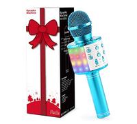 Fede Microphone for Kids Adults, Wireless Bluetooth Microphone with Flashing Colorful LED Lights Portable Speaker Karaoke Machine, Home KTV Player Support Android & iOS Devices for Party Singing