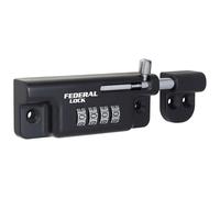 Federal Lock Combination Locking Bolt, Heavy Duty Sliding Lock with 4 Digit Resettable Code - Black