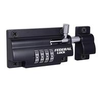 Federal Lock Combination Locking Bolt, Heavy Duty Sliding Lock With 4 Digit Resettable Code - Black