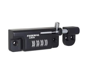 Federal Lock Combination Locking Bolt, Heavy Duty Sliding Lock with 4 Digit Resettable Code - Black