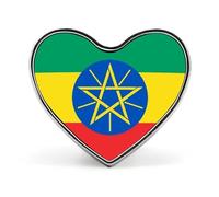 Federal Republic Of Ethiopia Flag Shirt Brooch - Buttons Modesty Pins, Cover Up Blouse Pins, Safety Invisible Buttons Fixed Brooche Badges For Bags, T Shirt, All Clothes Accessories Gift