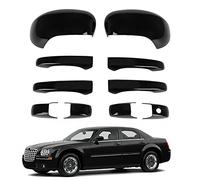 Federedevo 4Dr & Mirror Cover for 2005-2010 Chrysler 300/300C & Dodge Magnum 2005-2008, Gloss Black/Black Carbon Fiber