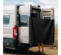 Federedevo Black RV Truck Camper Van Rear Door Shower Curtain for Mercedes-Benz Sprinter, Ford Transit, Ram Promaster Vans Quick Hooks Installation, Privacy Protection