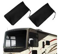 Federedevo Winter-Proof Insulated RV Mirror Covers for Class A Motorhomes - Waterproof Sun Frost Protection-Black