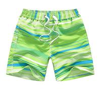FedMois Boys Swimming Trunks Quick Dry Beach Shorts Boardshorts, Green, 3-4 Years